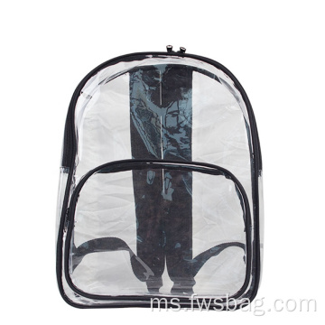 Wain Wain Murah PVC Telus Custom Telus Lihat Melalui Sekolah Keselamatan Sekolah Pelajar Bookbag Clear Bookpack Logo
